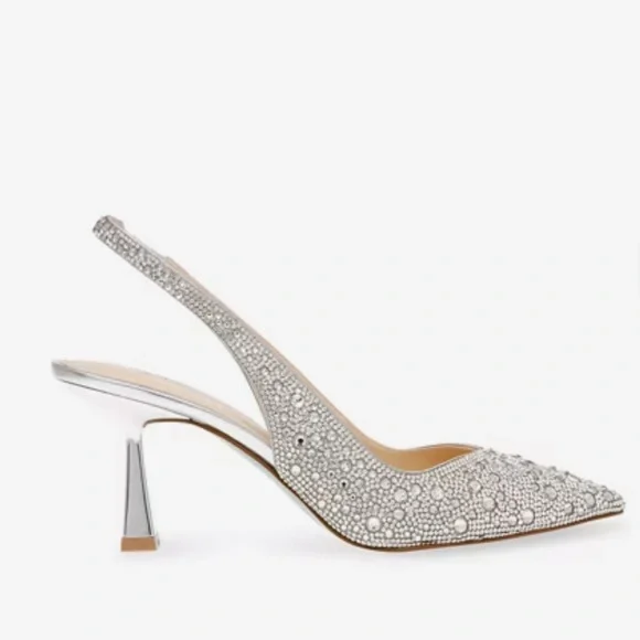 Betsey Johnson Silver Embellished Heels - Picture 4 of 6